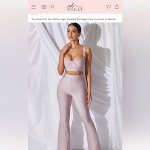 NWT Oh Polly Mauve Bandage Coord set: crop and flare trousers
